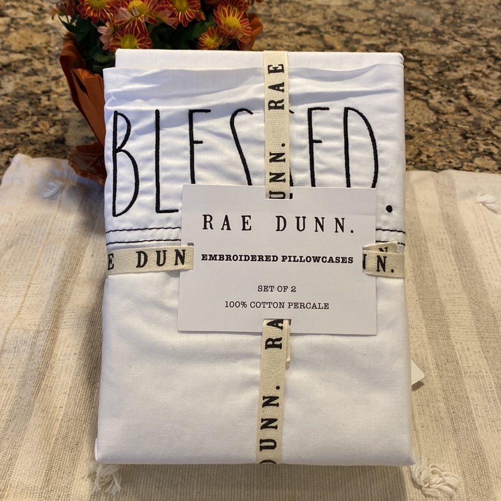 NWT Rae Dunn BLESSED Pillowcases - Picture 3 of 4